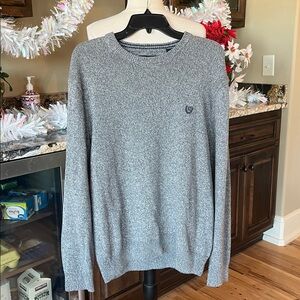 Chaps 100% Cotton Crewneck Heather Gray Sweater Mens Medium